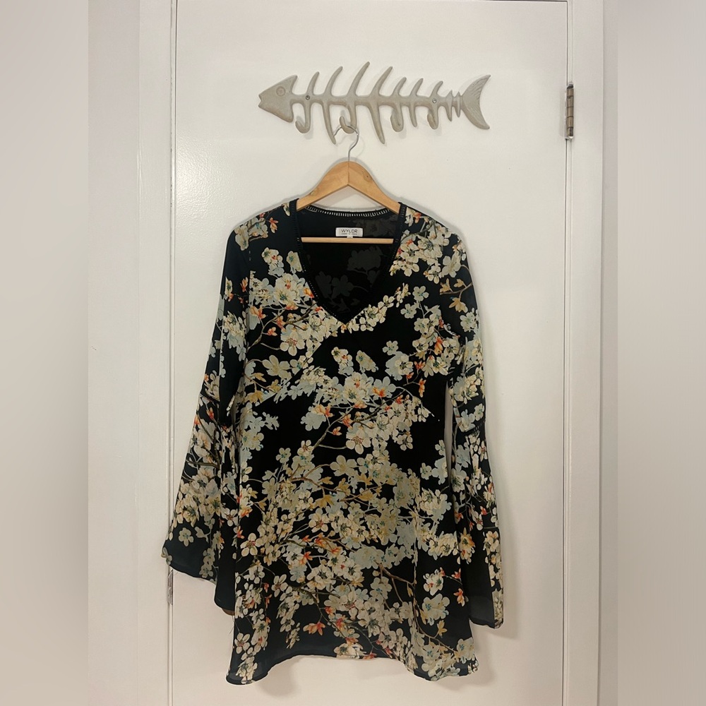 Silk Flower Print Dress